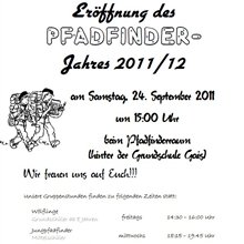  Beginn Pfadijahr 2011-2012